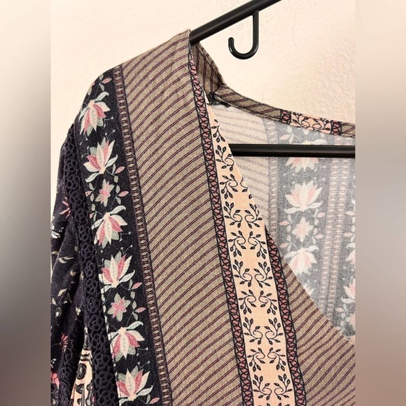 Bass Pro Shops Bob Timberlake Pink Blue Floral Lace Boho Tunic Rayon Dress XXL - Picture 4 of 15